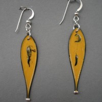 Gold and black single drop jerrines earrings