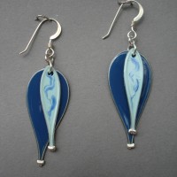 Blue two-tier balloon jerrines earrings